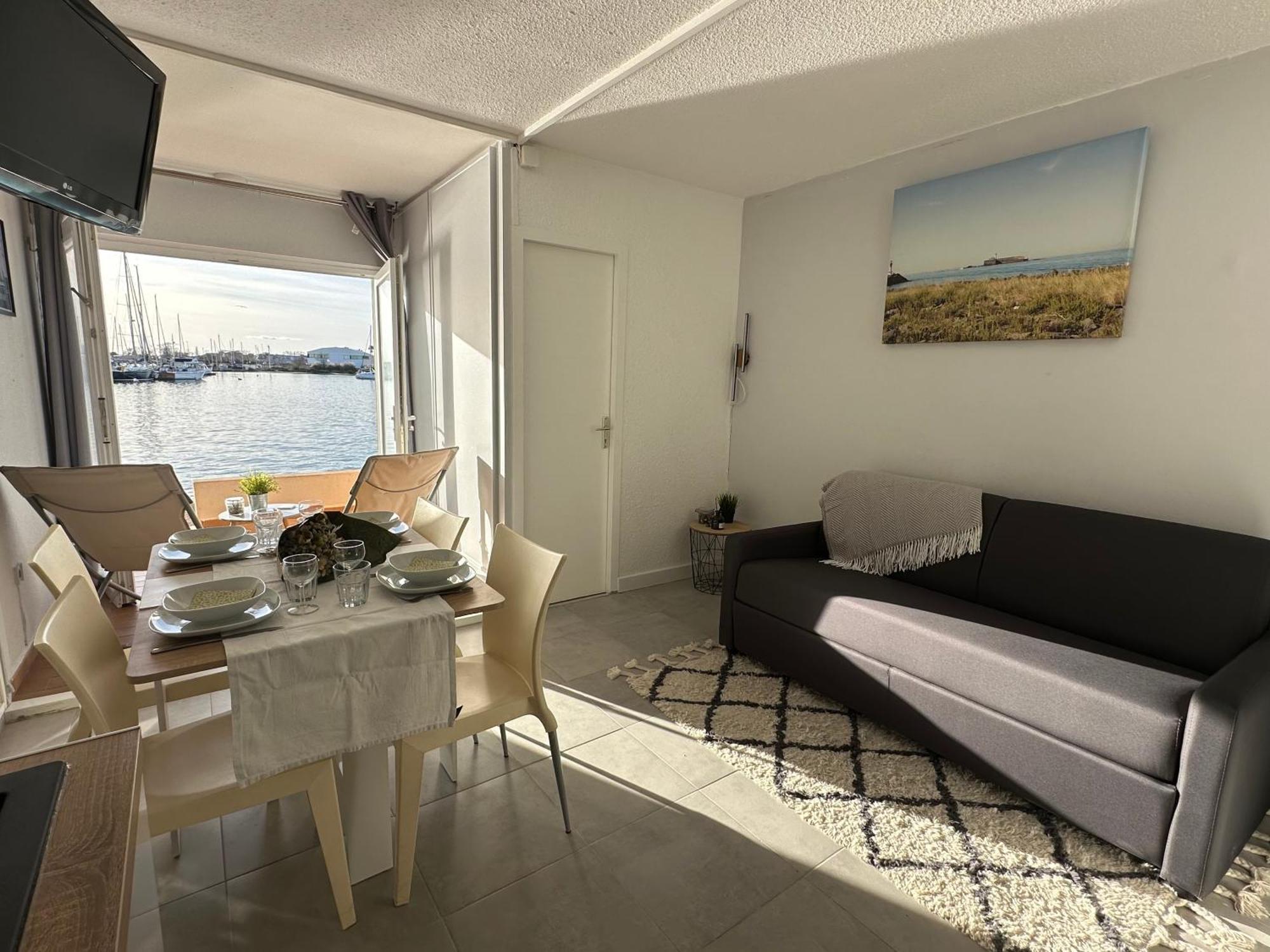 Studio - Les Pieds Dans L'Eau Agreable En Toutes Saisons 4 Couchages - Climatisation - Parking Prive - Piscine Sur Mer - Vue Magnifique Et Rare - Situation Optimum - Les Argonautes - Ile Des Pecheurs - Cap D'Agde Ngoại thất bức ảnh